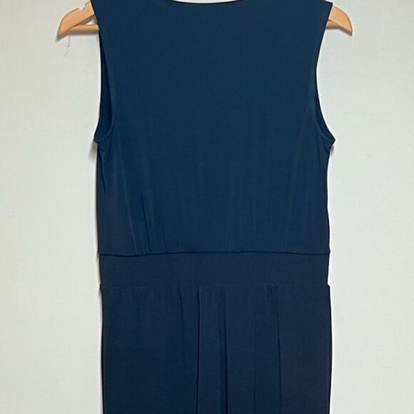 NWT IMAN Global Chic Sweetheart neckline Jersey Jumpsuit Black Sz S - Picture 5 of 7